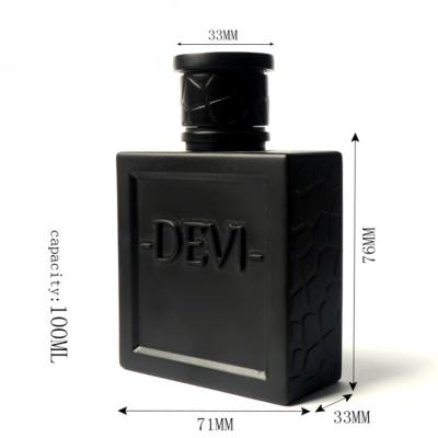 China 2021 Wholesale Luxury Custom Refillable Black 100ml Personal Care Free Sample Matte Spray Empty Glass Perfume Bottle for sale