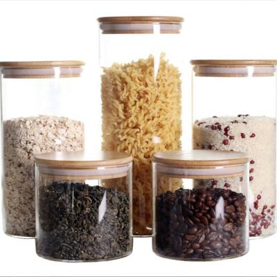 China Empty Glass Food Airtight Food Storage Containers Set Glass Spice Jar With Lids for sale