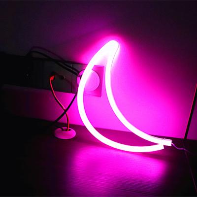 China LANDSCAPE Moon Neon Lamp Border Led Shape Lights Creative Romantic Neon Kids Room Bedroom Decoration LED Wall Neon Lamps/L for sale