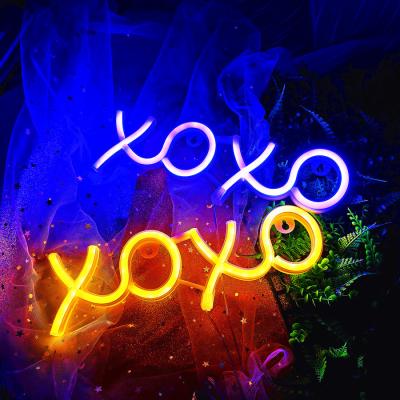 China LANDSCAPE New Amazon/XOXO Spot Shape LED Bedroom Decoration Birthday Party Wall Layout LED Neon Light Hanging Lights Neon Light for sale