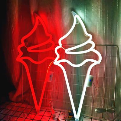 China Hotel LED Ice Cream Modeling Party Shop Decoration Wall Hanging Light Home Neon Light for sale