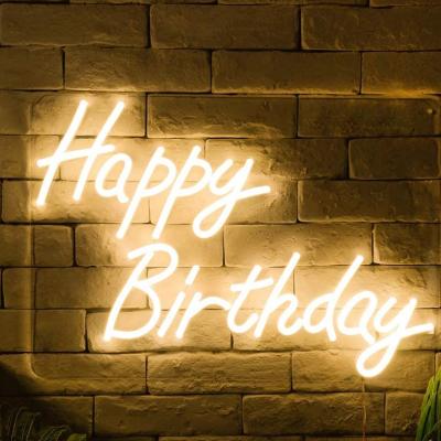 China Free Shipping 30000 Mesh Backdrop Flower Wall Decoration Happy Birthday Neon Lights Birthdays LED Neon Sign Home Strip 8ft Large for sale