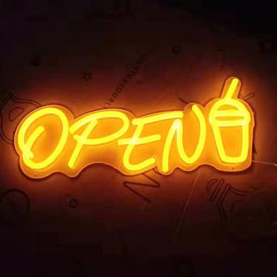 China Custom Hot Selling Lighted Home Customs Lead Advertising Neon Light The Neon Sign And Display Glass Open Neon Letters for sale