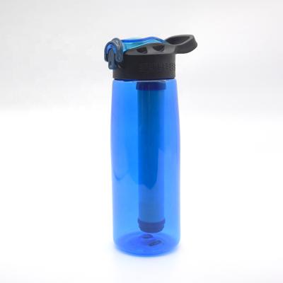 China 500ml Sustainable BPA Free Filtered Water Bottle With Filter Straw For Camping And Backpacking for sale