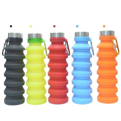 China Best Sustainable Selling Outdoor Products 550ml Silicone Sports Collapsible Water Bottle for sale