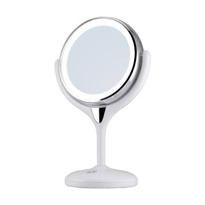 China Hollywood Makeup Mirror Touch Screen Table Magnifying Elegant Led Light Switch Led Mirror for sale