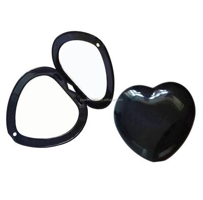 China Lightweight mirror easy to carry 2018 girl's mini makeup mirror pocket promotional 2X heart-shaped vanity mirror for sale