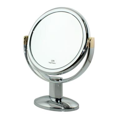 China Double Sided Lighted Tabletop Mirror Makeup Desk Mirror Cosmetic Mirror With Chrome EN for sale