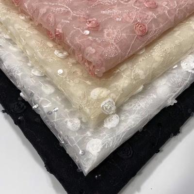 China B002 Viable High Quality Customized Colors Sequin Fabric Guipure Lace Fabrics Guangzhou for sale