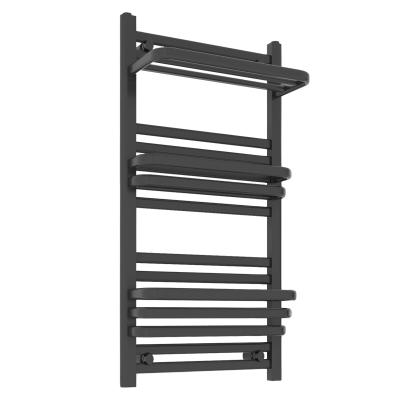 China Wall Mounted Double Heater European Double Machine Bath Warmer Black Towel Rack for sale