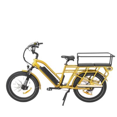 China Double Saddle Rear Aluminum Rack Rear Cargo Bike Cargo Drive Aluminum Alloy Motor Electric Bike with Kids City Load Bike for sale