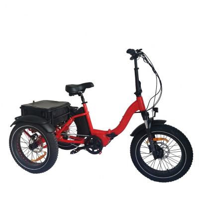 China Electric Fat Tire Aluminum Alloy Tricycle Mid Motor Folding Fat Tire Tricycle 3 Wheel High Quality Electric Mountain for sale