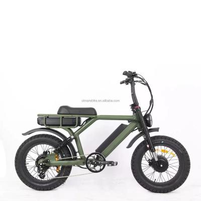 China Double Motor Aluminum Alloy Electric Bike 52V 1000w Mountain ebike Big Cycle 73 Battery Electric Fat Full Tire Super Suspension for sale