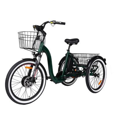 China Aluminum Alloy Electric Tricycles Bike High Quality Cheapest Adult Tricycle 3 Wheel Max Star Motor Frame Power Battery Gears Double PICTURE Color for sale