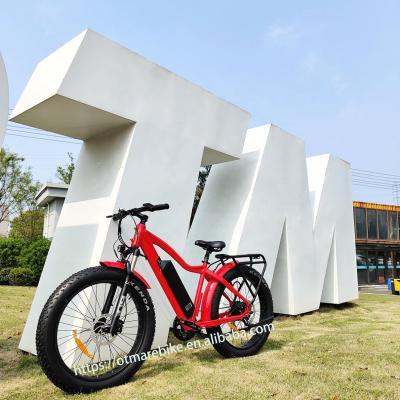 China Aluminum alloy 26 inch fat tire electric mountain bike electric bicycle motor drive lithium battery electric bike rear electric tire big for sale