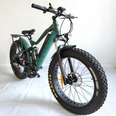 China Aluminum Alloy 26*4.8 Big Tire Full Suspension Electric Bicycle Torque Sensor Rear Motor Bike, Mountain All Electric Bike 1000w for sale