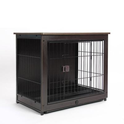 China Perfect Custom Made Indoor Breathable Wooden Dog Crate Dog Cage Dog Cage Household Pet Kennel Kennel Quality Removable Bottom for sale