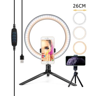 China Cxfhgy 26/16CM Photography Lighting Phone Ringlight Tripod Stand Photo Led Selfie Bluetooth remote Ring Light Lamp Fill for sale