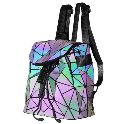 China Cheap Factory Price Anti-theft Women Backpack Geometric Luminous Backpack Luminous Backpack for sale