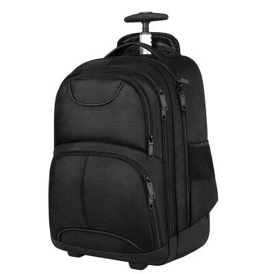 China Rolling Backpack17 Inch Waterproof Water Resistant Rolled Laptop Luggage Business Bag College Student Computer Bookbag Trolley Suitcase for sale