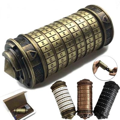 China Detachable Da vinci Code Cryptex Password Lock Puzzle box with Hidden Compartments for Romantic Funny Gift for sale