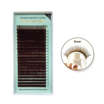 China Wholesale Premium Brown Eyelash Extension Brand Mink Synthetic Eyelash Extensions Wholesale Individual Eyelash NAGARAKU for sale