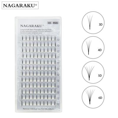 China Natural Looking NAGARAKU Pre-made Eyelash Extension Mink False Lash 3-6D Premium Flower Lashes Extension for sale