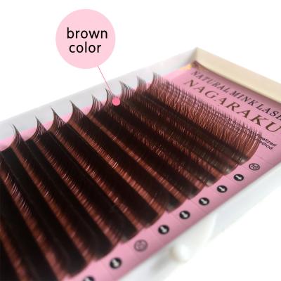 China Synthetic Mink Eyebrow Extension NAGARAKU Hair Brown Color Eyelash Extensions for sale