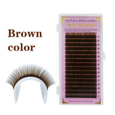 China Wholesale False Eyelash 16Rows False Eyelash Extensions Synthetic Handmade Brown Color Supplies False Eyes Eyelsh Extension for sale