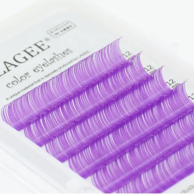 China Premium Blue Eyelash Extensions Soft Natural Eyelash Extensions Purple Color Purple Eyelash Macaron Blue Lashes Individual Natural Soft Blue Eyelashes for sale