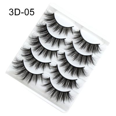 China NAGARAKU Thick False Eyelashes 5 Pairs 3D Soft Black Volume Mink Silk Luxury Whips for sale