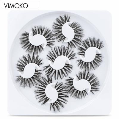 China 3D Effect VIMOKO 7 Pair 3D Mink False Eyelashes Full Strip Eyelash Wholesale Seller 16mm Volume Bulk Lash Natural for sale