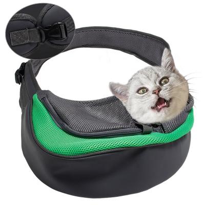 China Wide Strap Cat Dog Carrier Sling Bag Cute Small Viable Medium Breathable Polyester for sale