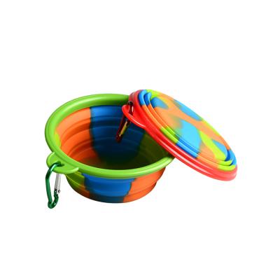 China Viable Wholesale Custom Colored Silicone Dog Bowls With Silicone Mat for sale