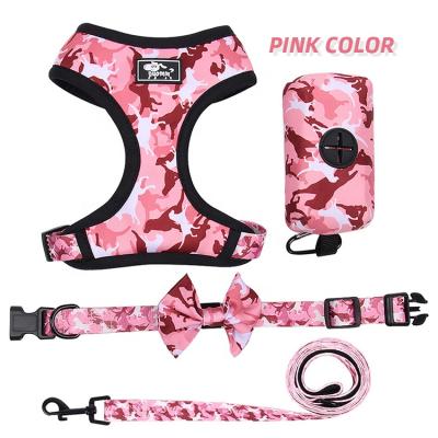 China BREAKOUT Accept Adjustable Reversible Designer Soft Collar Leash Dog Pet Harness Set for sale