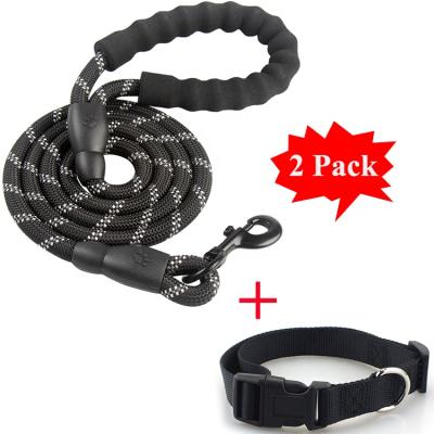 China Designer Personalized Braided Eco Friendly Pet Collars And Leash Dog Lead Rope for sale