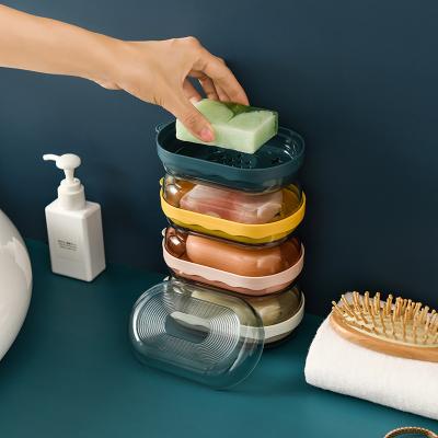 China Plastic Soap Dish Holder Modern Classic Color Soap Dish Bathroom Accessory for sale