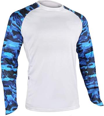 China Antibacterial Mens Long Sleeve UV Protection UPF 50+ T-Shirt With Pocket Customized Anti GSM Logo for sale