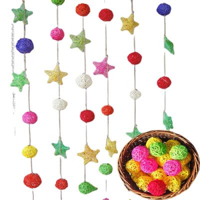 China China Wholesale 20pcs Colorful Rattan Rattan Balls Christmas Wicker Decoration Wedding Party Table Balls (Diameter 1.95 inch, Black) for sale