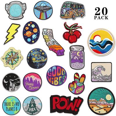 China Handmade Embroidered Patch Fabric Accessories Assorted Size DIY Patches Sew-on Custom Patches Embroidery for sale