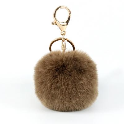 China Pink Car Ball Fur Rabbit Fur Promotion Gift Faux Pepper Spray Key Chain Pom Pom Key Ring Handbag Pendant Purse Cute Charm Wholesale for sale