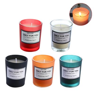 China Long Scented Long Scented Relaxing Men Scented Eco-Friendly Smokeless Long Lasting Glass Scented Candle for sale