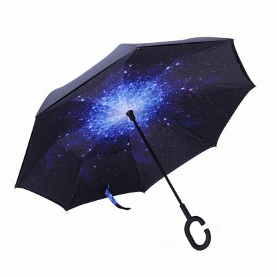 China New Fashion Minimalist Umbrella With C Shaped Handle Anti-UV Waterproof Windproof Straight For Car Patio Outdoor Beach Umbrellas for sale