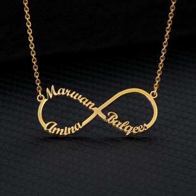 China TRENDY Custom Infinity Letter Name Fashion 18K Gold Plated Stainless Steel Personalized Pendant Necklace for sale