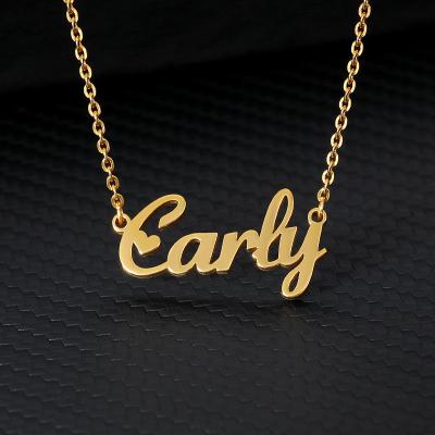 China TRENDY Custom Fashion 18K Gold Plated Stainless Steel Men Personality Name Pendant Necklace For Women for sale