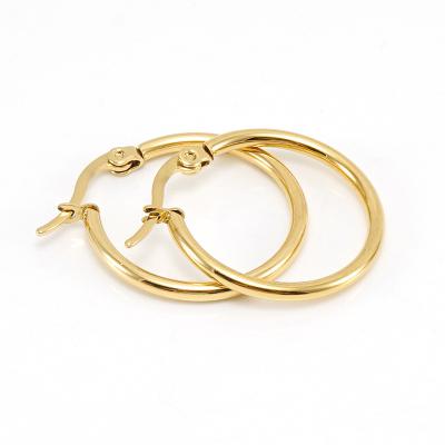 China TRENDY Western Fashion 18K Gold Plated Exaggerated Loop Stainless Steel Hoop Earring For Women for sale