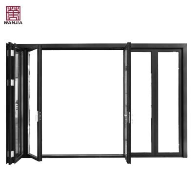 China Heat Insulation Thermal Break Aluminum Bifold Patio Doors Exterior Energy Efficient Folding Doors for sale