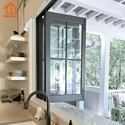 China Aluminum screen tempered glass windows local window horizontal folding bifolding aluminum bifold window for sale