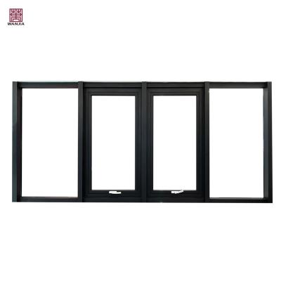 China Foshan wanjia window screen and door co australia standard double glazed thermal aluminum daunting window for sale