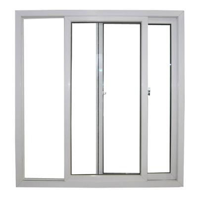 China Magnetic White Screen PVC Sliding Glass Window uPVC Windows Building Plastic Window for sale